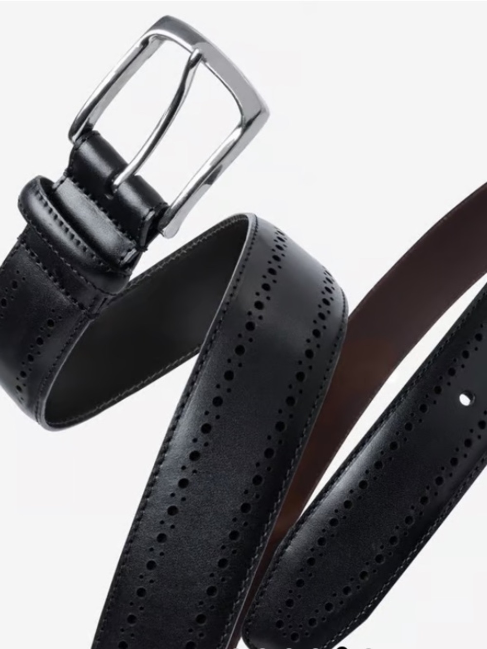 Allen Edmonds Manistee Genuine Leather Dress Belt Size 34 USA Made Black 74011